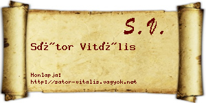Sátor Vitális névjegykártya